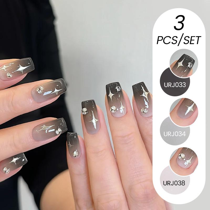 Nail Art Ice Прозрачный набор из 3-х лаков для ногтей, популярный прозрачный клей для лака для ногтей Nude Whitening Powder