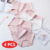 5 PCS High Waist Panties Women Breathable Soft Cotton Underwear Cute Print Seamless Briefs Size M-XL
