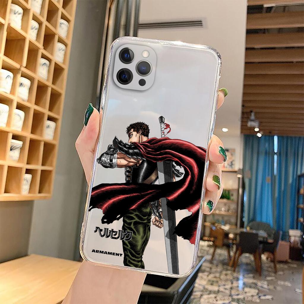 Anime Berserk Guts Phone Case For Iphone 13 Mini 7 Plus 8 X XS 11 12 Pro Max Manga Swordsman Gatsu Sacrifice Zodd Clear Cover