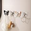 Butterfly Self Adhesive Hooks - No Drill, Easy Install Waterproof for Bathroom, Kitchen (Holds Towels, Robes, Organizers)