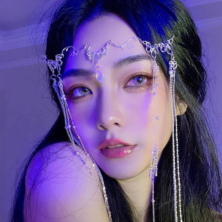 Вдохновленный Чжао Лусы головной убор в стиле ханьфу: Древняя кисточка для волос и вуаль для лица