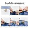 Pant Waist Tightener Flower Design Button Reusable Waist Adjuster No-Sewing Adjustable Waist Buckle for Loose Jeans Skirts