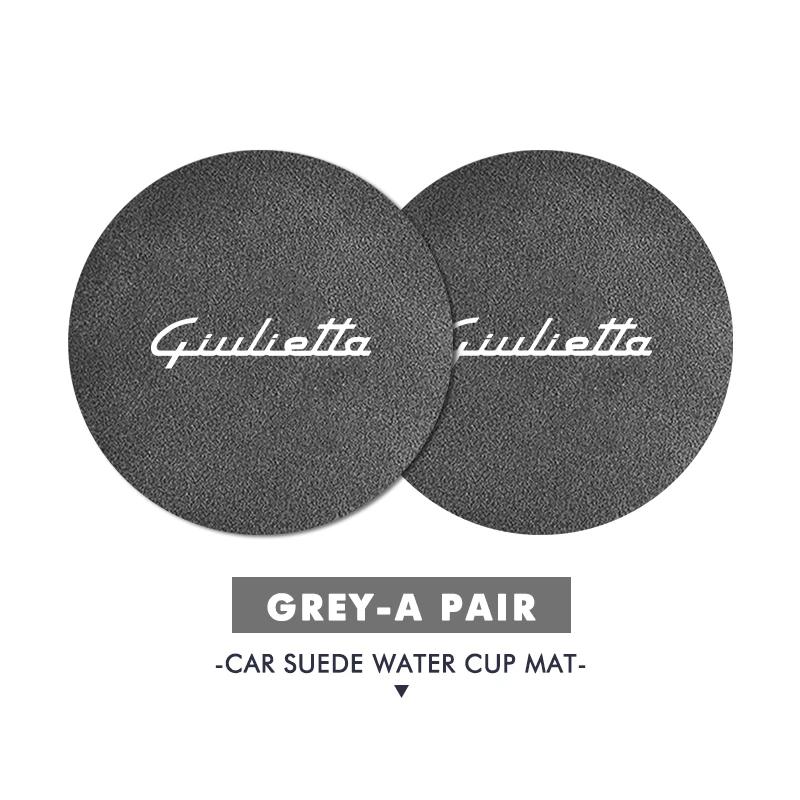 Car Stickers For Alfa Romeo For Alfa Romeo 2PCS Car Logo Anti-Slip Water Cup Pad Drink Holder Mat Interior Accessories Giulietta