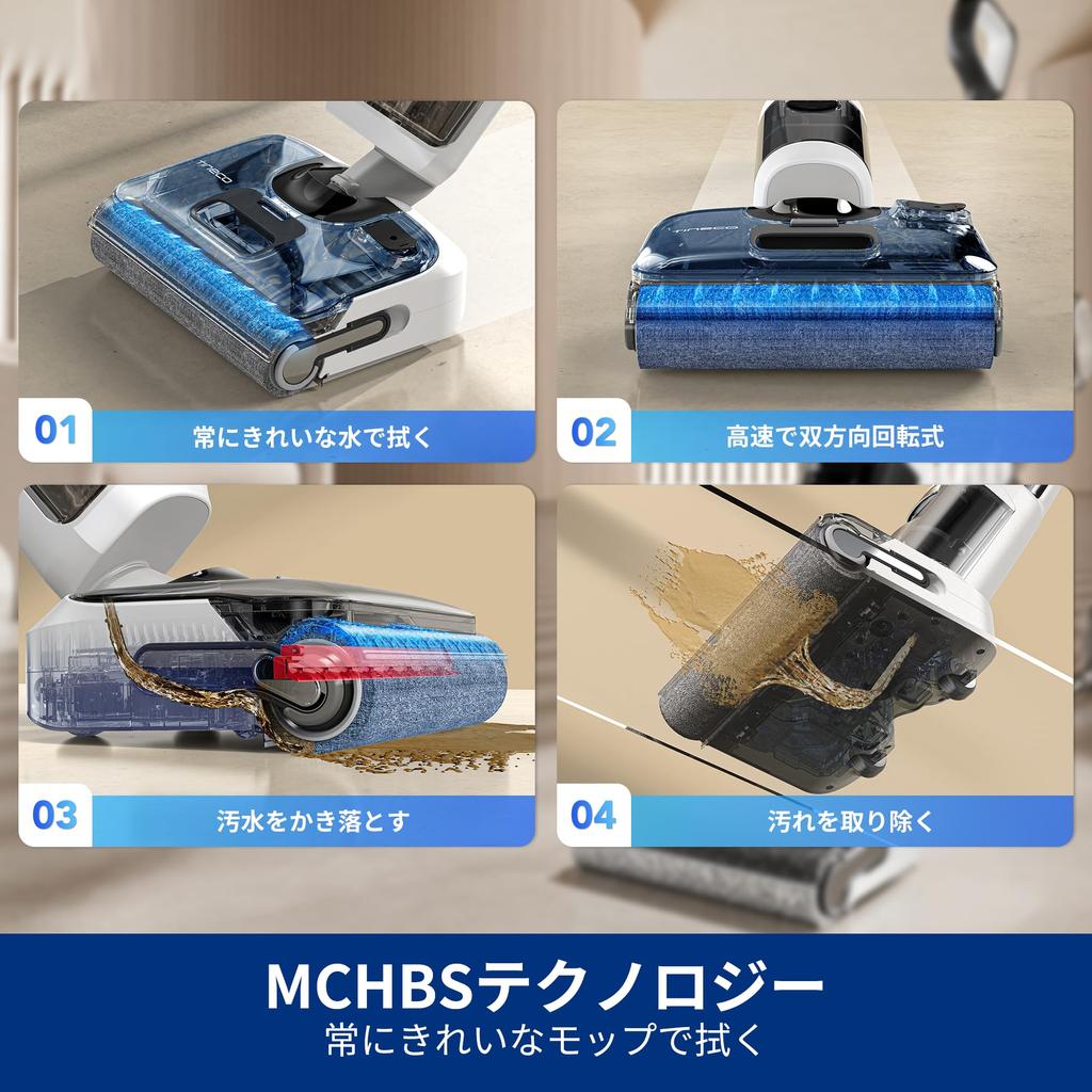 Пылесос для влажной уборки Tineco Floor One Stretch S6 Беспроводной компактный дизайн Конструкция с низким центром тяжести Бесшумная конструкция Легкий вес Горизонтальное положение для сна