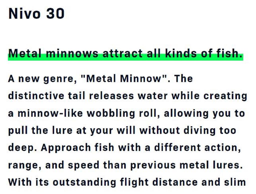 Sale Ima Nivo 30 Grams Sinking Lure 009 (0731)