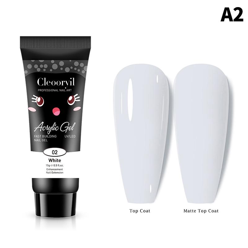 15 мл Многоцветный Поли Гель Лак Акриловый Клей для Наращивания Профессиональный Полуперманентный Резина Арт Клей для Ногтей