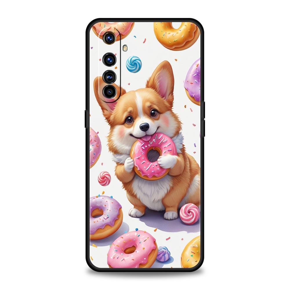Cute Corgi Dog Case For Realme C67 C63 C55 C53 C35 C25 C21 GT 2 3 5 6 10 11 12 13 Pro Plus 5G Soft TPU Phone Cover Fundas Capas