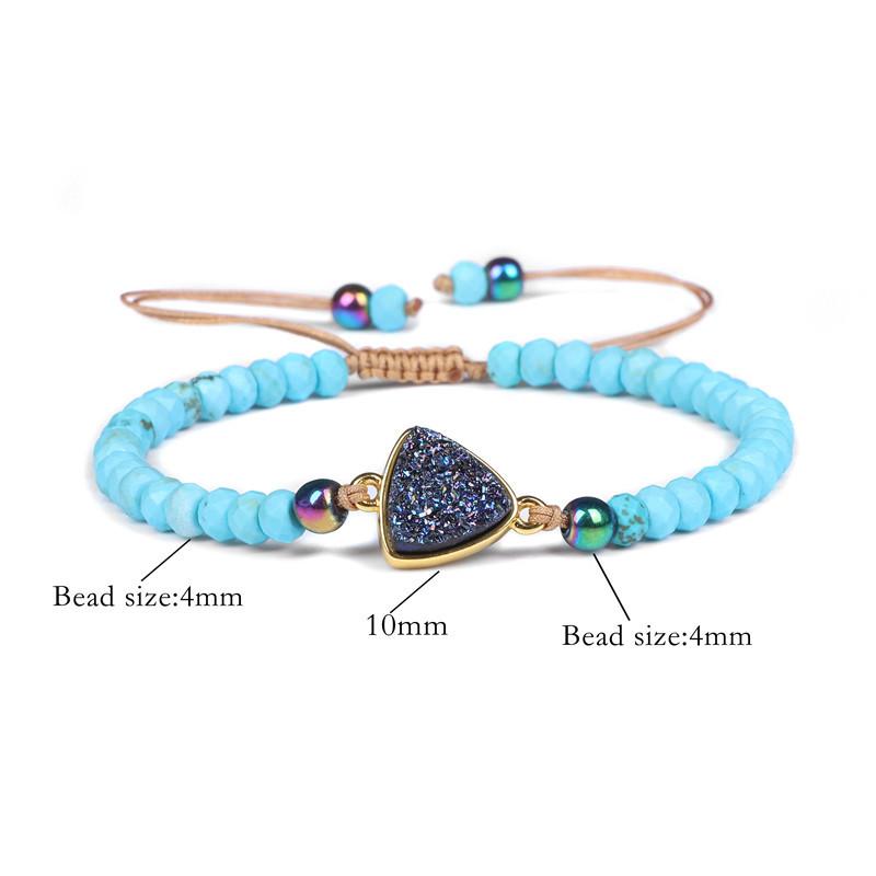Ladies Bracelet Natural Stone Wheel Beads Friends Gift Crystal Cluster Adjustable Woven Starry Sky Moon And Heart Bracelet