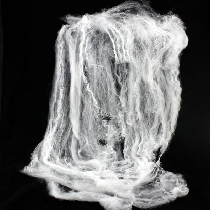 Halloween Spider Cotton Bar KTV Decoration Supplies Ghost Festival Scene Decoration Props Spider Web Spider Silk