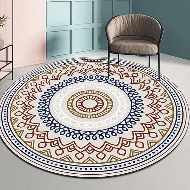 Bohemian Round Carpets For Living Room Decoration Large Area Rugs For Bedroom Lounge Computer Chair Entrance Door Mat Washable