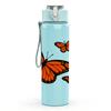 1PC Trio Orange Butterflies 750ml Color Plastic Sports Water Bottle Leakproof Flip Straw Lid Suitable for Sports Office Home Use
