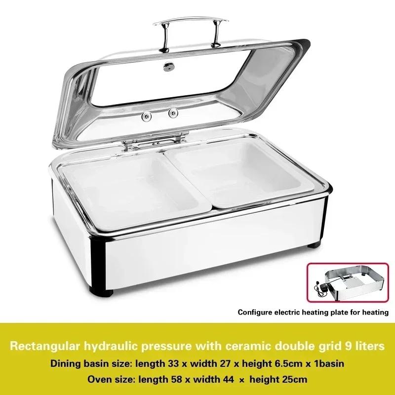 Электрическая изоляционная печь для гостиничного завтрака Плита для шведского стола с квадратной столешницей Гидравлическая плита для шведского стола из нержавеющей стали