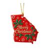 State Pride Christmas Ornaments Acrylic State Shaped Xmas Tree Hanging Decoration for Holiday Home Decor