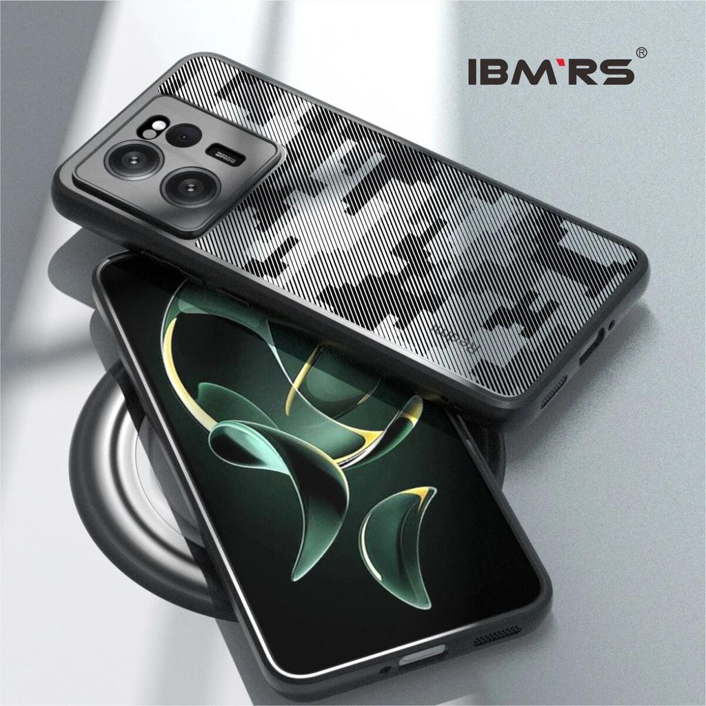 (Comes with wrist strap)ibmrs for Xiaomi 13T Pro/Redmi K60 Ultra Anti-Fingerprint Camo Case ,matte Clear transparent phone protective case