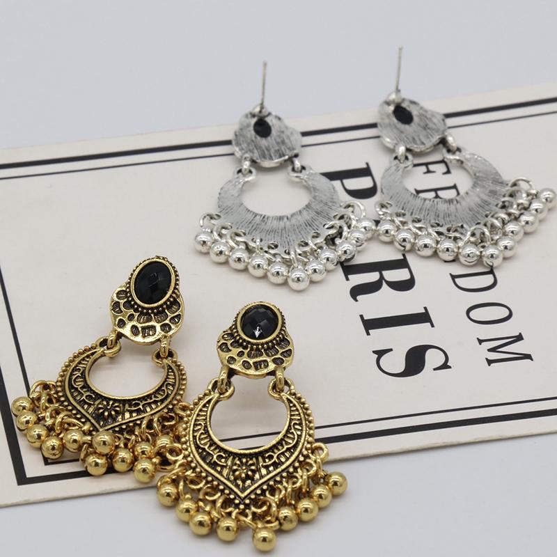 Металлические винтажные серьги-кисточки в этническом стиле для женщин и девочек, резные серьги-подвески в богемном стиле, ювелирные аксессуары, подарки