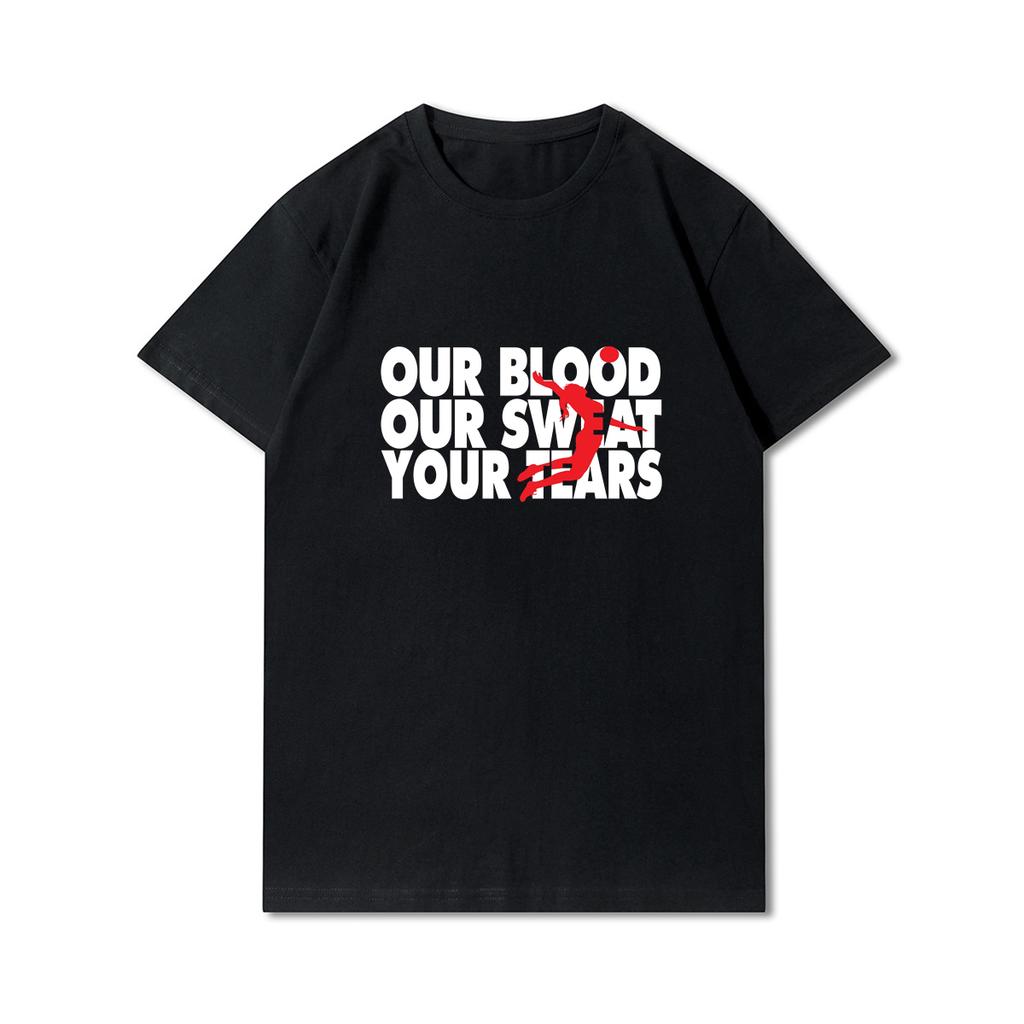 Plus Size Printed Men T Shirts O-Neck Volleyball Heartbeat Volleyball Player Short-Sleeves Tops