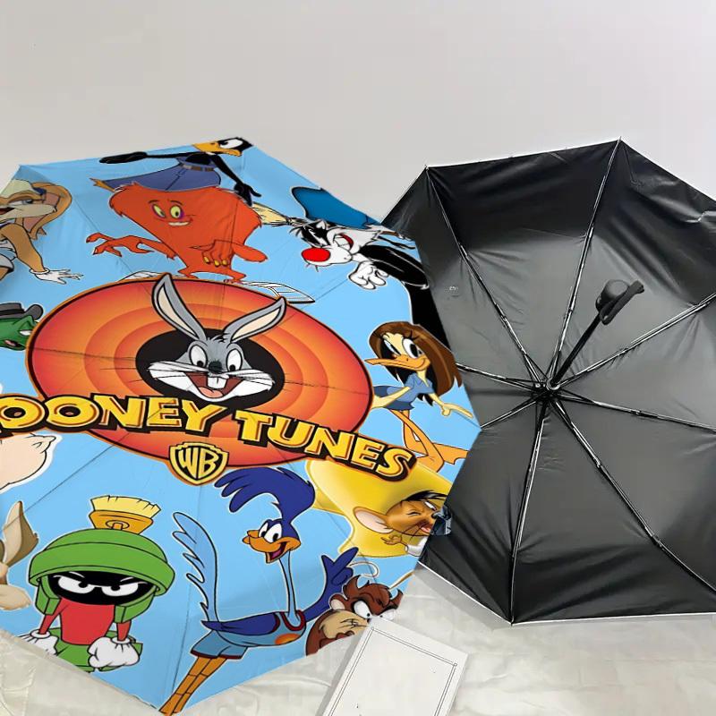 1 шт. Автоматический складной зонт Looney Tunes, компактный, с 8 спицами, легкий дизайн, для женщин/мужчин 1197A