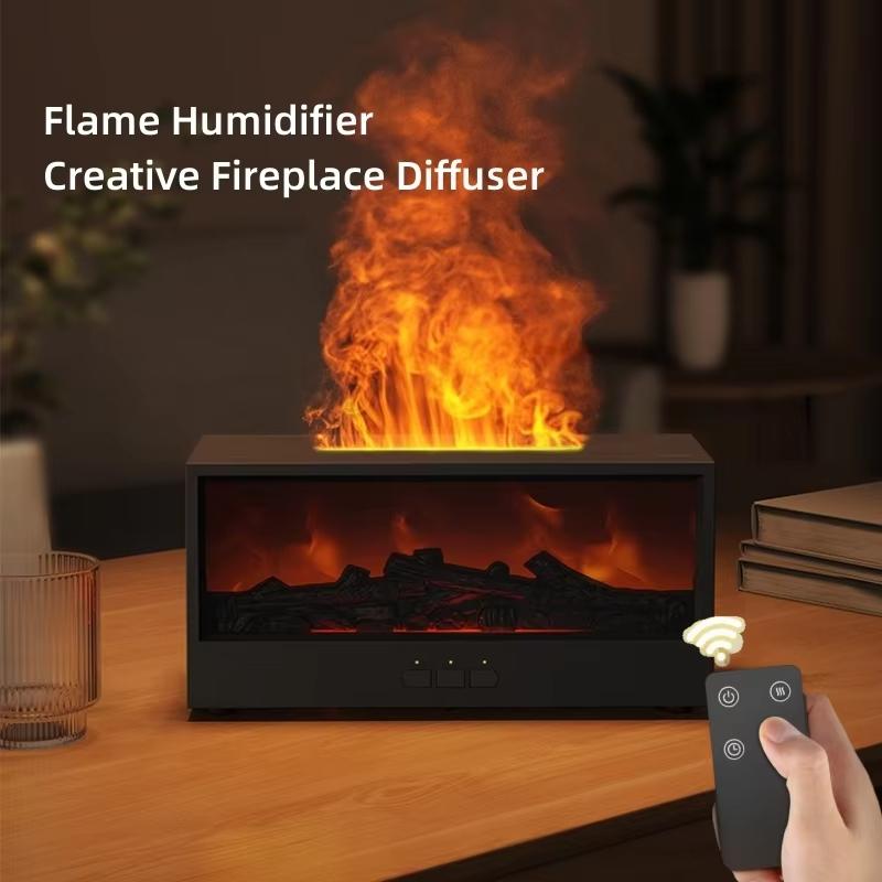 Увлажнитель воздуха Creative Fireplace Air Humidifier с функцией автоматического отключения, безводный, с ароматом эфирного масла, светодиодной подсветкой и пультом дистанционного управления для подарка на дом