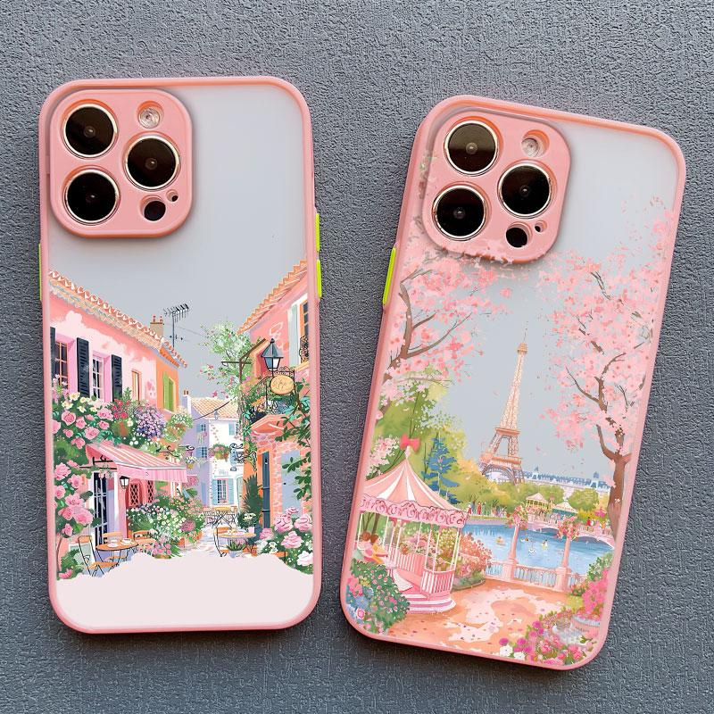 Dazzling Anime Street View Scenery Phone Case for IPhone 13 12 11 Pro Max Mini 16 15 14 Max Plus 7 8 Plus SE2 X XR X Back Cover
