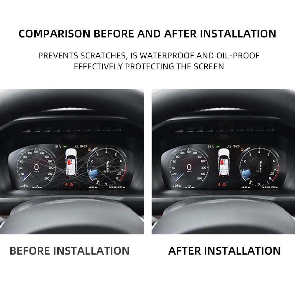 Защитная пленка для приборной панели из ПВХ высокой четкости для Volvo XC60 XC90 S90 V60 V90 XC40 S60, модификация интерьера, защитная пленка для дисплея центральной консоли