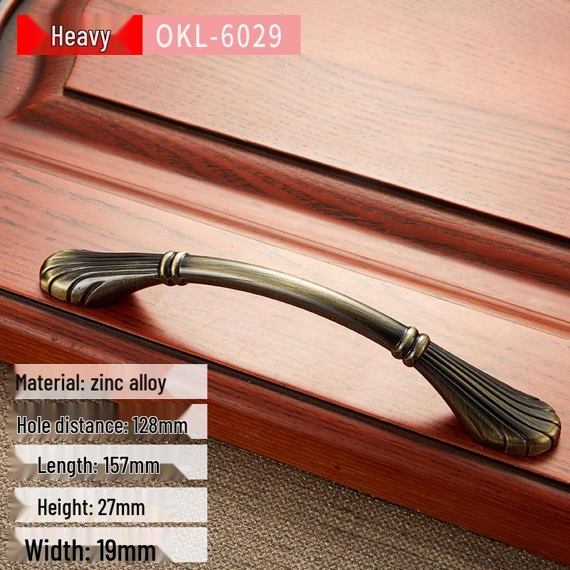 Классические европейские антикварные медные ручки для кухонных шкафов и гардеробов в зеленом и красном цвете