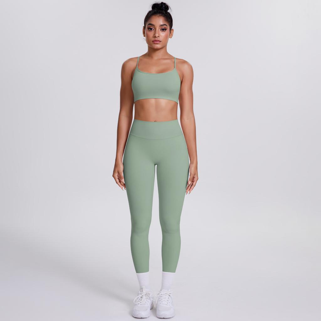 New Cross Suspender Beautiful Back Sports Bra Set, Cloud Sensing Quick Drying Tight Yoga Suit, Outdoor Running Fitness Two-Piece Set For Women