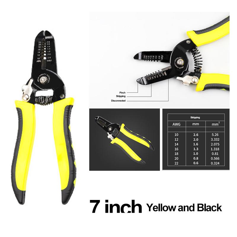 7inch 8 Inch Portable Multifunctional Household Cable Wire Stripper Pliers Crimper Cutter Tool 0.9-6mm2 Cable Cutter Garage Tool
