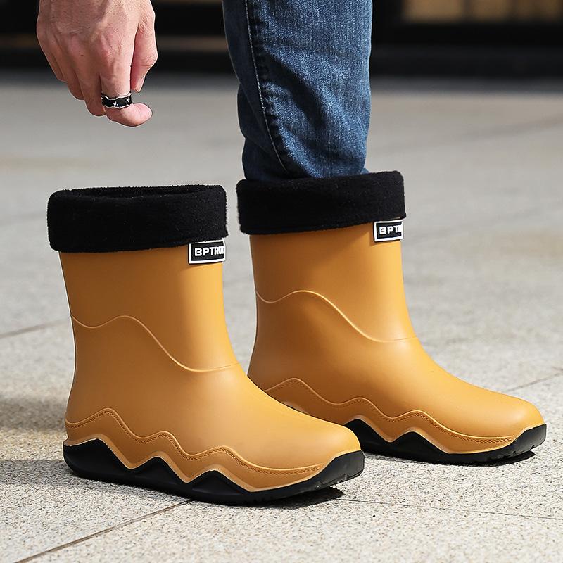 British Short and Medium Rain Shoes Chelsea Wading Boots Men's New Non-slip Rubber Boots Men's Outer Wear Shoes Fishing Shoes