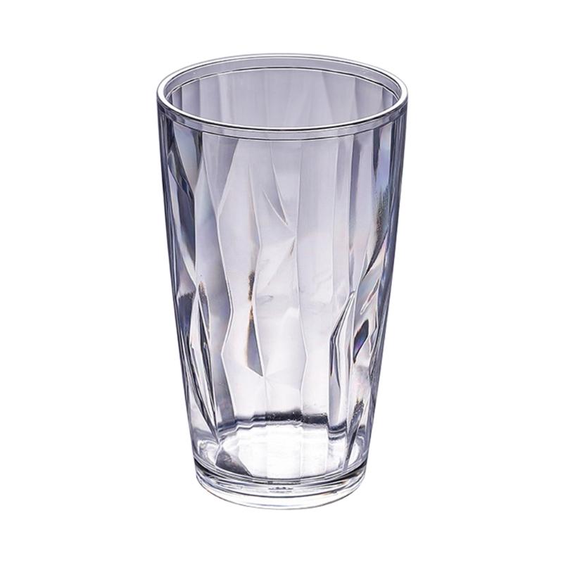 Unbreakable Acrylic Drinking Glasses Reusable Fruit Juice Beer Champagne Cup for Bar 490ml Shatterproof Water Tumblers