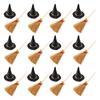24 Pcs/Set Mini Witch Hat with Mini Broom Miniature Straw Brooms Plastic Witch Hat Set for Halloween Party Decoration