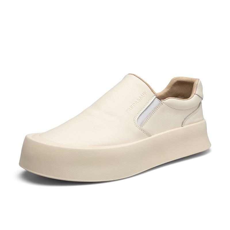 2025 прямая поставка лоферы мужские кожаные весенне-осенние на одной педали ретро мужская обувь универсальная толстая подошва нескользящие ленивые туфли