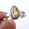 Natural Citrine Gemstone Handmade 925 Solid Sterling Silver Ring Size 9 i2A75