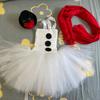 Christmas Snowman Mesh Skirt Girls Dress Suit Children Tutu Skirts