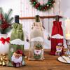 Christmas Burlap Wine Bags Cute Santa Claus Snowman Reindeer Design Reusable Wine Bottle Cover with Drawstring for Dinner Table Decor
