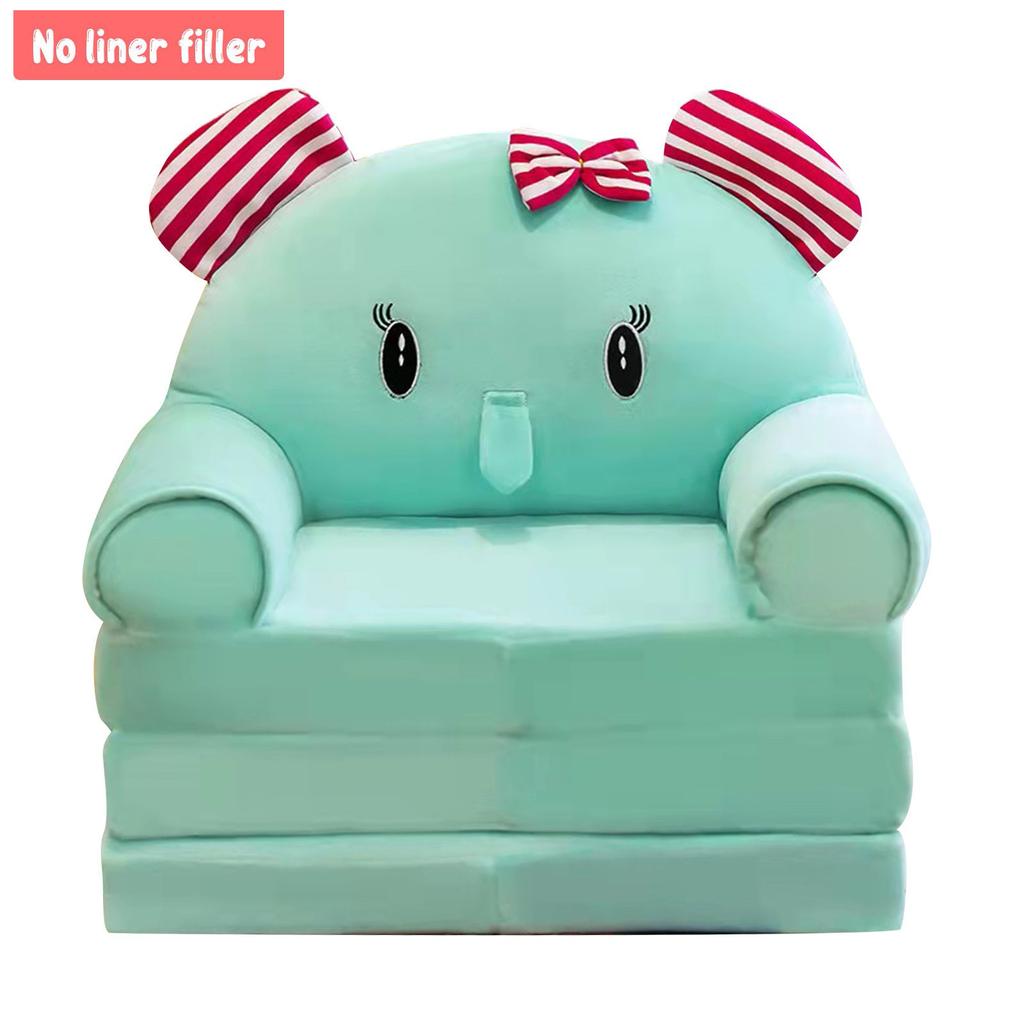 Plush Foldable Kids Sofa Cover 2 In 1 Foldable Children Sofa Cute Cartoon Lazy Sofa Pillowcase Without Liner Filler