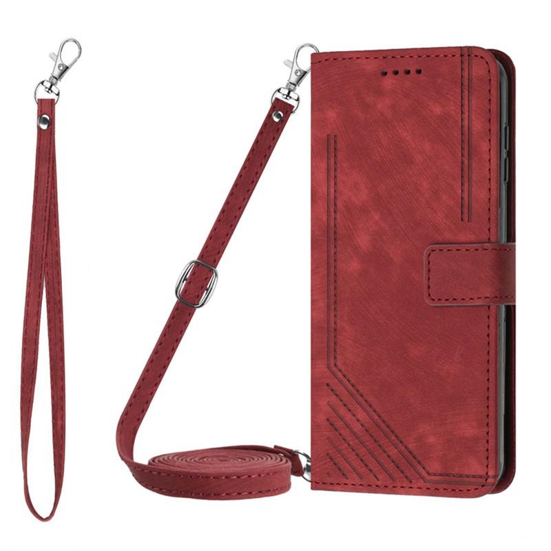 Casing For Tecno Camon 30 Premier Pova 6 Pro Neo Li9 CL9 4g 5g Leather Case Wallet Long Rope Flip Strap Crossbody Shoulder Card Slots Cover