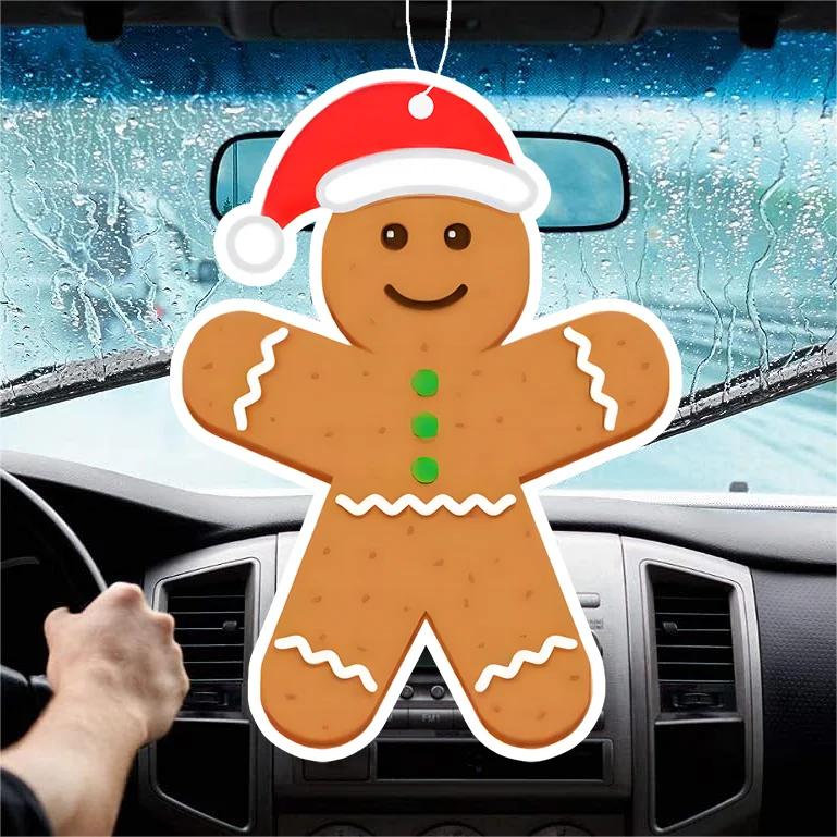 1 шт. в форме имбиря злодей рождественский ароматизатор в виде таблетки для автомобиля, подвесной освежитель воздуха с ароматом духов подвеска для зеркала заднего вида