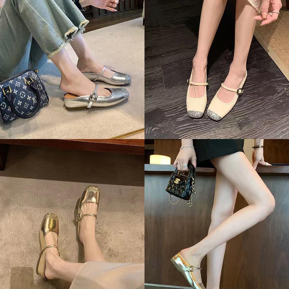 Овчина виноградная мать 4см внутренняя высота увеличение блеск сращивание одно слово квадратная голова ленивый мешок голова половина тапочек женская летняя одежда