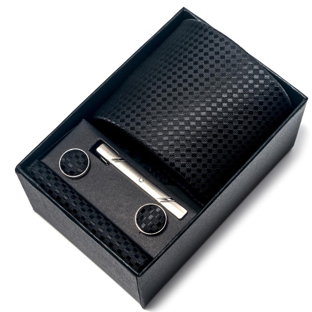 Галстук мужской деловой подарочный набор из шести предметов в полоску сетчатый цвет ручной работы 8 см с подарочной упаковкой