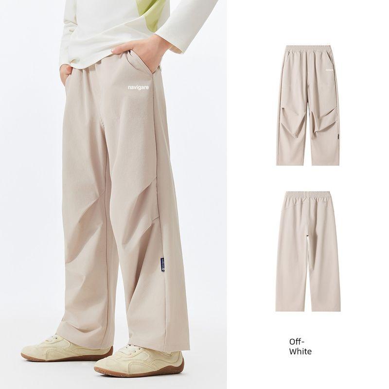 Navigare Italian Small Sailboat Children's Pants 2026 Spring New Unisex Casual Pants Ribbed Knit Pants