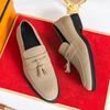 Мода Мода Повседневная Кожаная Обувь Мужская Обувь На Плоской Подошве Слипоны Мужская Повседневная Обувь Высокого Качества Мужские Лоферы Мокасины с Кисточками Замшевая Обувь для Вождения