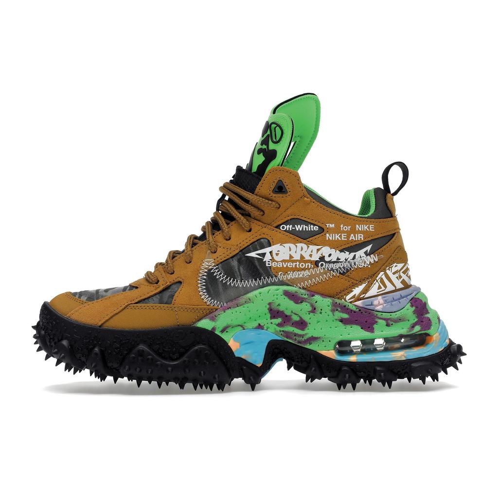 Off-White X Nike Air Terra Forma Wheat Men Sneakers Tan Black Green-Strike DQ1615-700