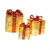 3 шт. Рождественские светящиеся подарочные коробки с украшениями и светящимися бантами для крыльца, внутреннего двора