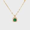 Emerald Tone Light Luxury T-Bag Titanium Steel Necklace - Women's Clavicle Chain with Niche Sweater Style