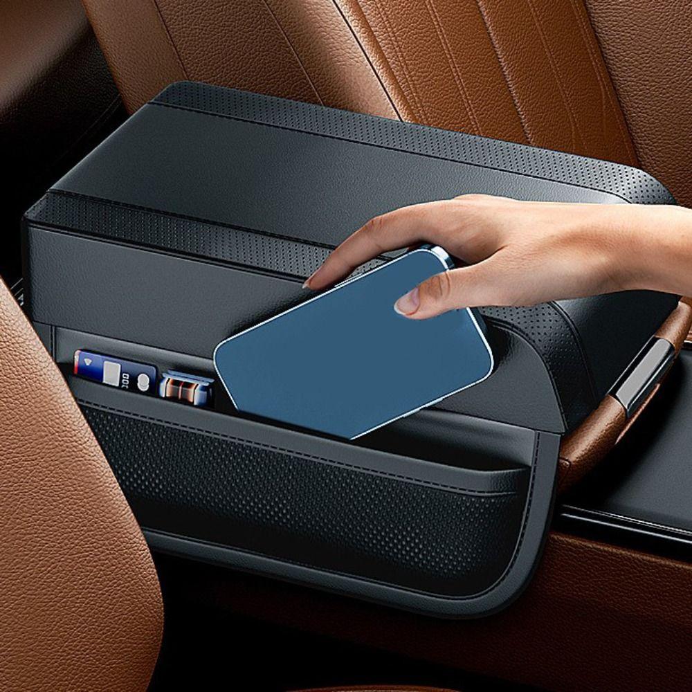 Leather Booster Pad Universal Armrest Storage Pad Accessories Car Armrest  Pad