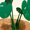 Monstera Coaster Plant Ornament 3D Printed House Artificial Plant Built-In Coaster Leaves