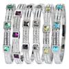 Multi -Color Square Diamond Fashion Card Buckle Ring Women 'S Hand Full Of Drill Bracelets