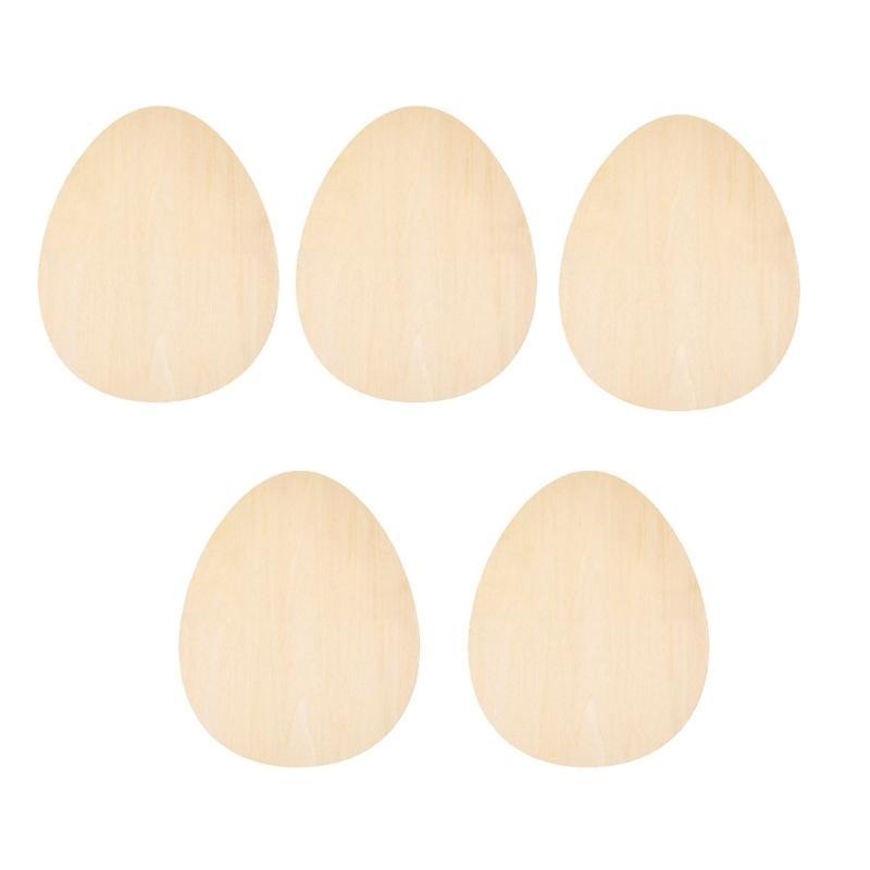 5Pieces Unfinished Slices Bunnies Eggs Cutouts for Painting