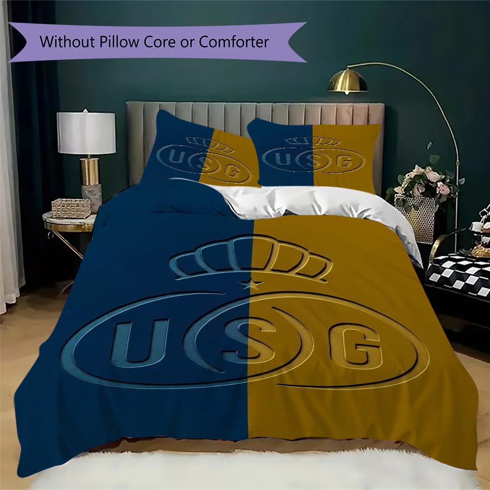 Union Saint Gilloise Pattern Bedding uilt Set uilt Cover Pillowcase Home Decoration Birthday Gift (1 * duvet cover + 2 * pillowcase without core)