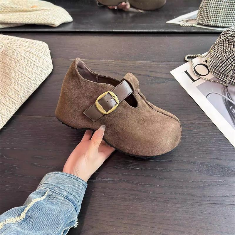 Ретро матовые замшевые Birkenstocks - это тонкая, новая, увеличивающая рост повседневная обувь для весны и осени